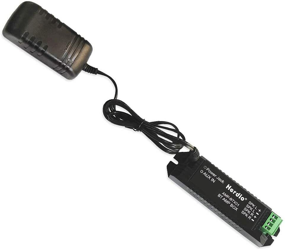 Herdio 12V3A Power Adapter + Stereo Receiver Bluetooth Amplifier Box US