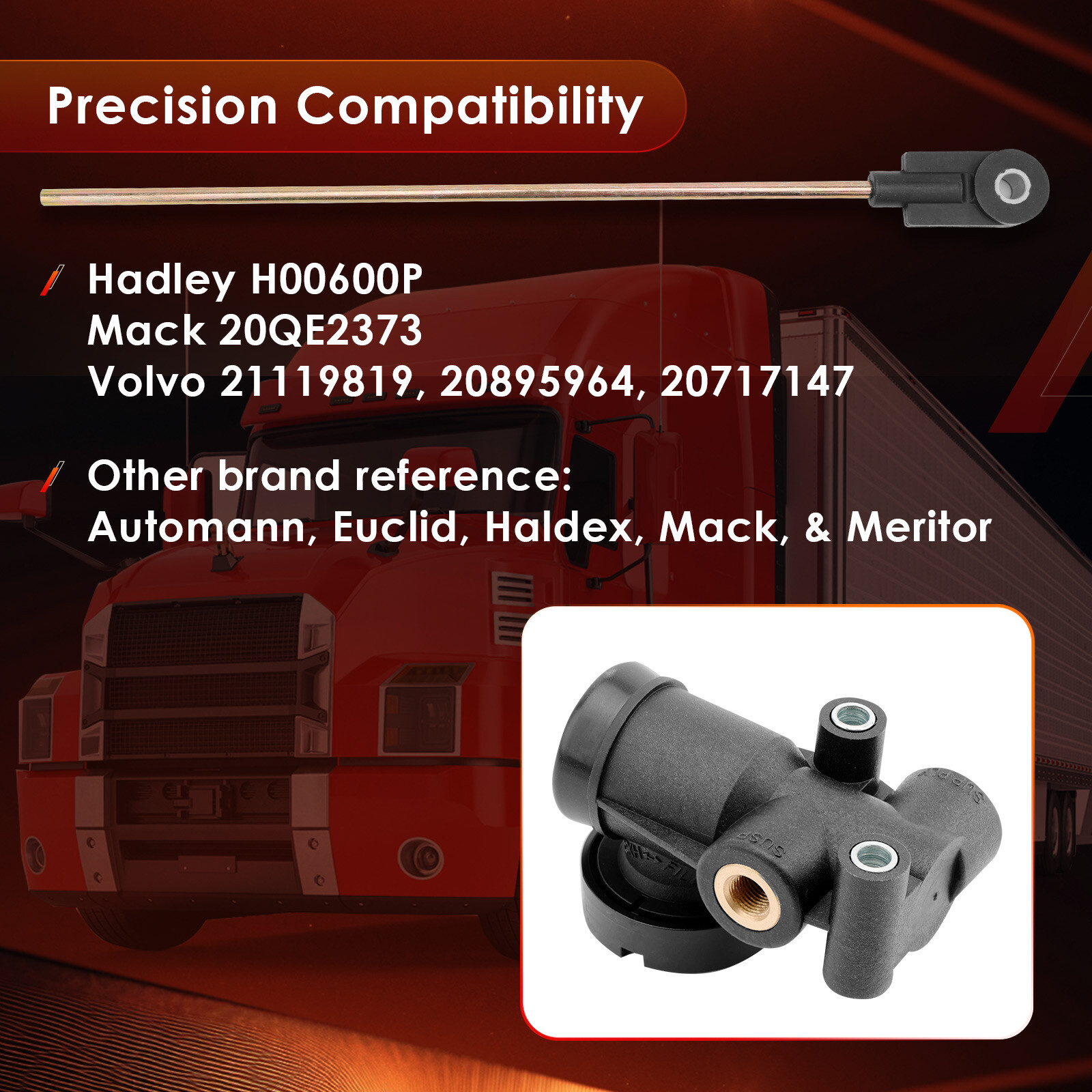 1/4" NPT Port Cabin Air Height Leveling Control Valve Kit Fit Hadley Mack Volvo