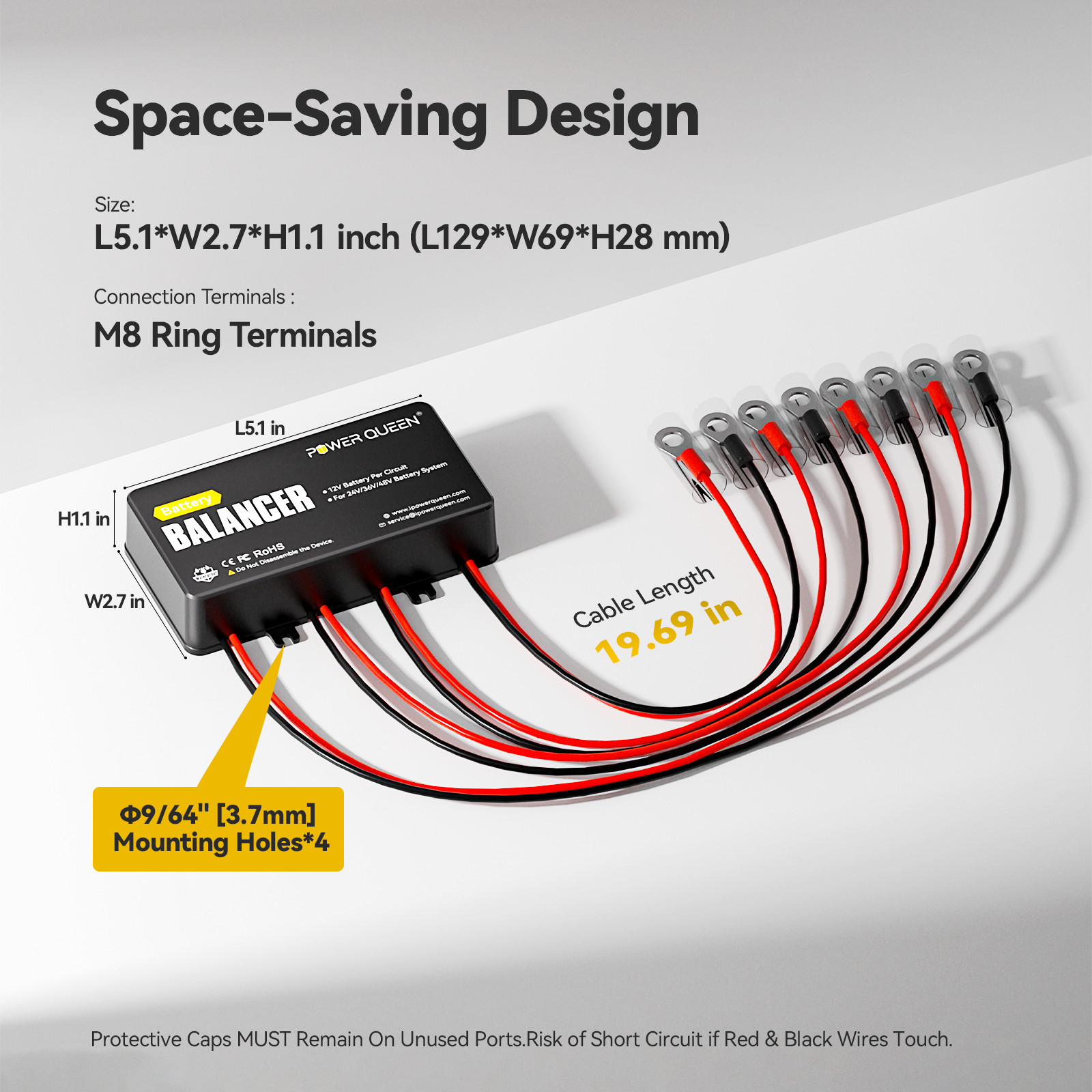 Power Queen Battery Balancer Equalizer for 24V/36V/48V System LiFePO4/AGM/Gel