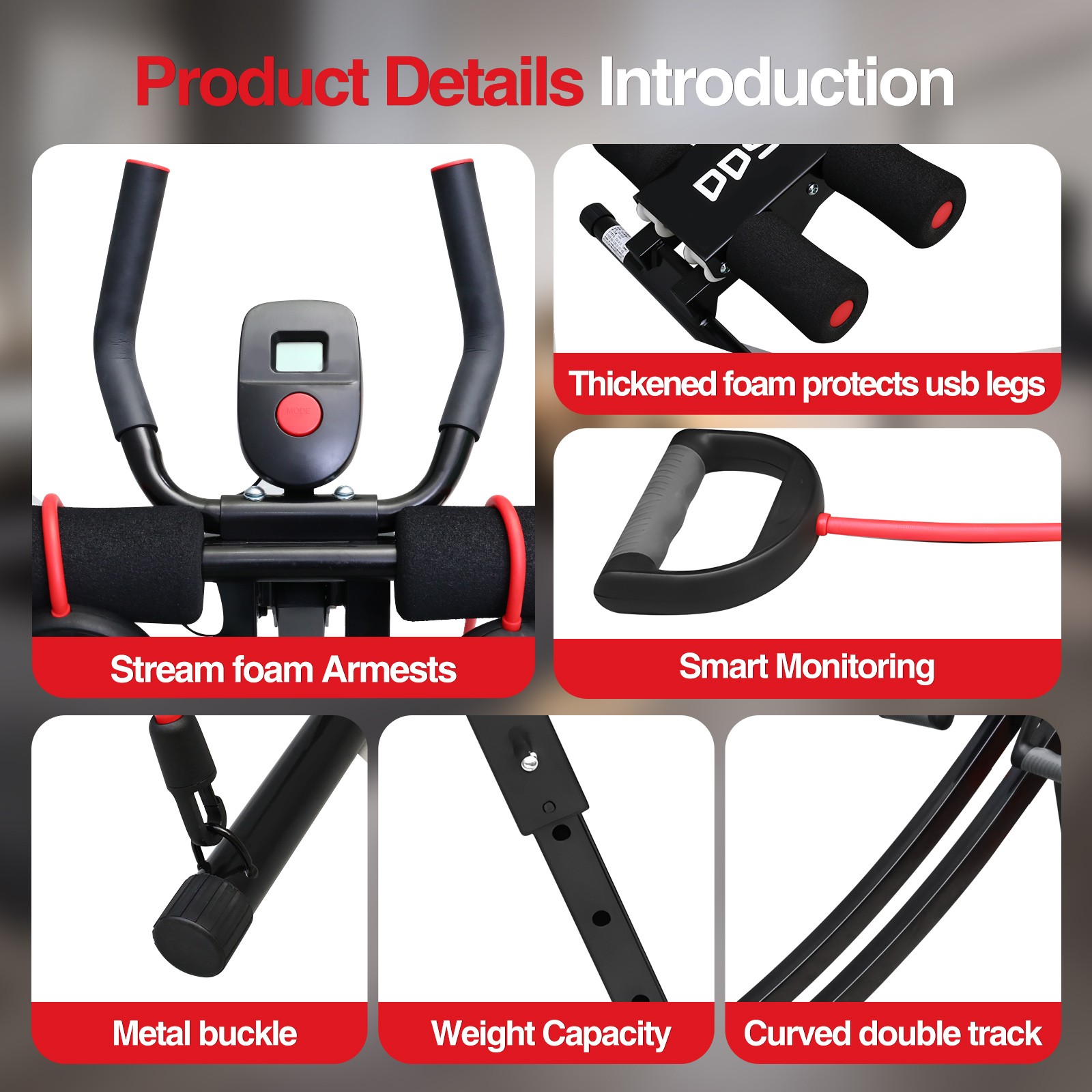 Ab Abdominal Exercise Machine Cruncher Trainer Body Shaper Gym Equipment Trainer