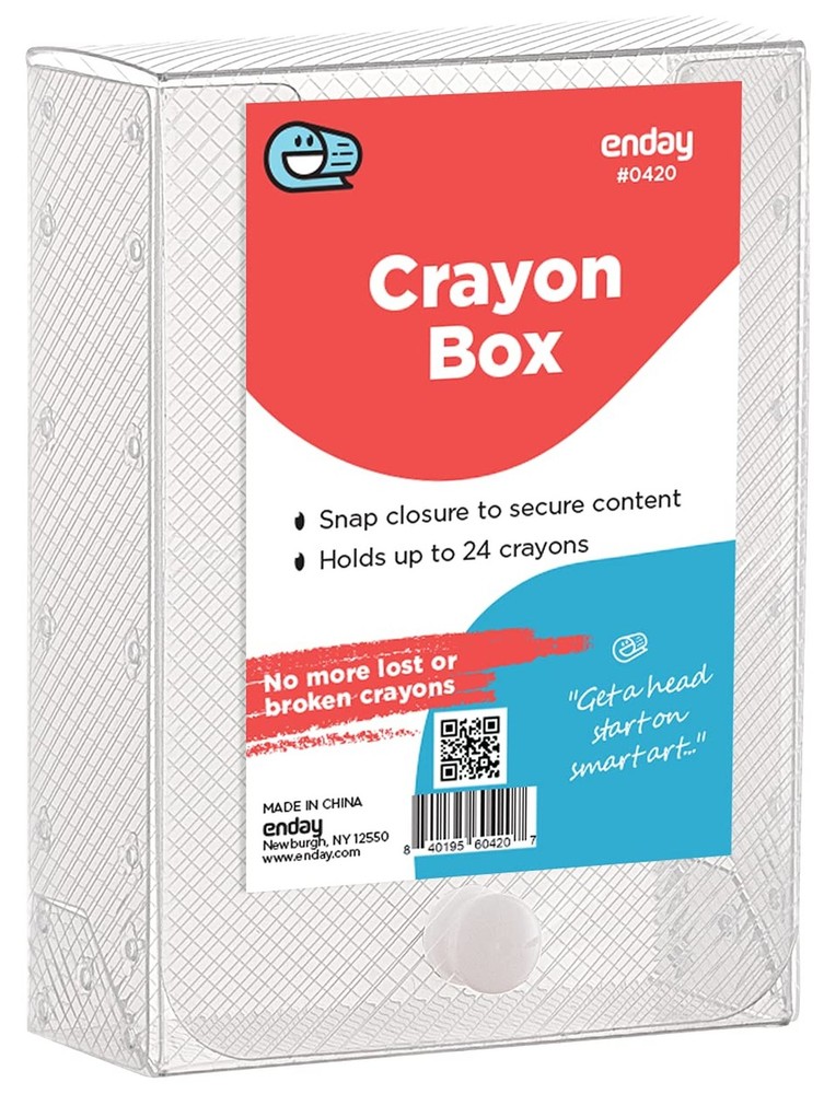 Enday Crayon Box Storage Containers, Clear Crayon Case, Plastic Crayon Boxes ...