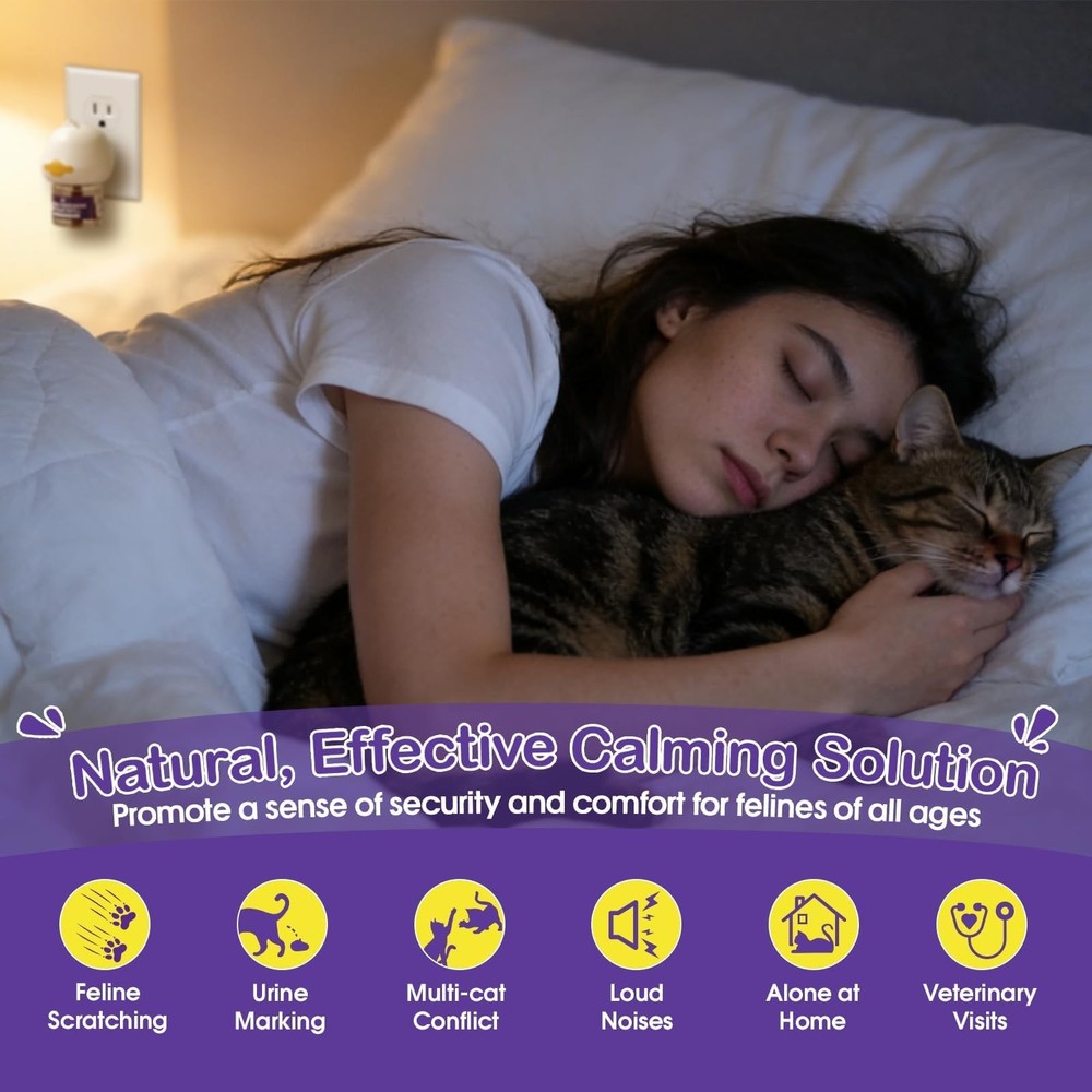 WRAERC Cat Calming Diffuser Multicat Effective Solution to 2 Pack, purple