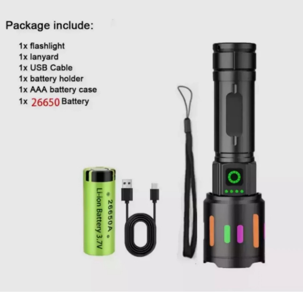 350000000 Lumen Super Bright LED Tactical Flashlight Rechargeable Work Light%#