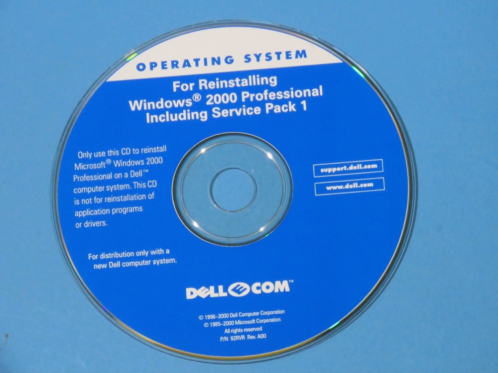 Dell Reinstallation CD Win 2000 Pro SP1
