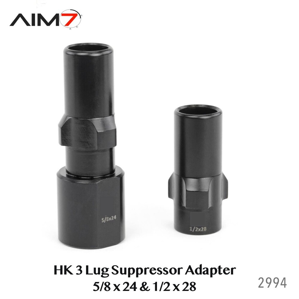 Aim7 3-Lug Muzzle Device 1/2x28, 1/2x36, 5/8x24, M135.1LH