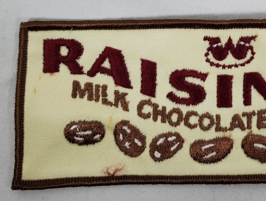 RAISINETS: Milk Chocolate Covered - Rectangle Sew on Patch - NOS - 002