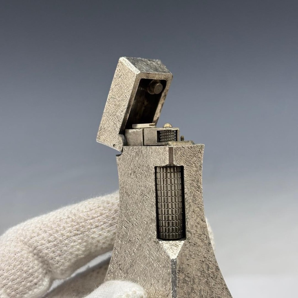 Working dunhill gas lighter desk lighter silver with box