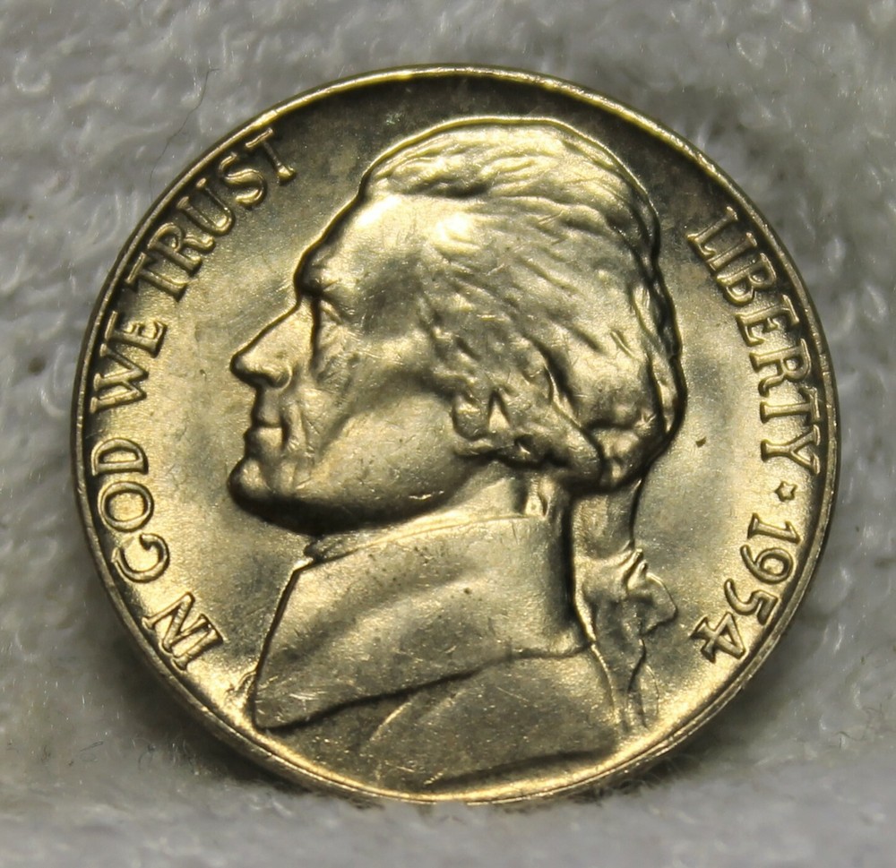 1954 uncirculated jefferson nickel full steps