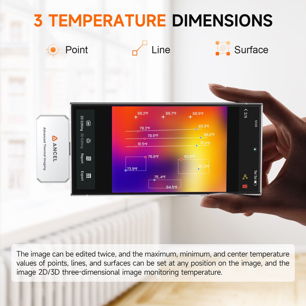 Thermal Imaging Camera for Android Type-C Temperature Accuracy 25Hz Reframe Rate