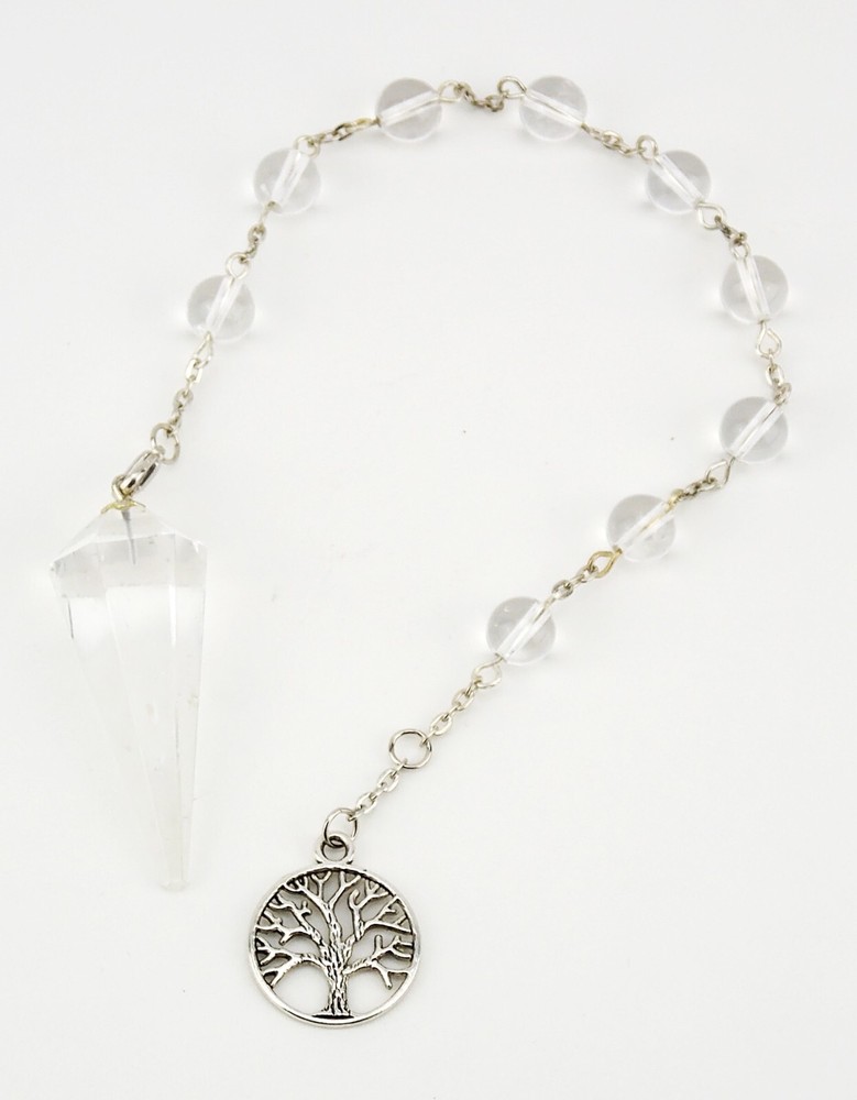 Quartz Pendulum with Tree of Life Charm