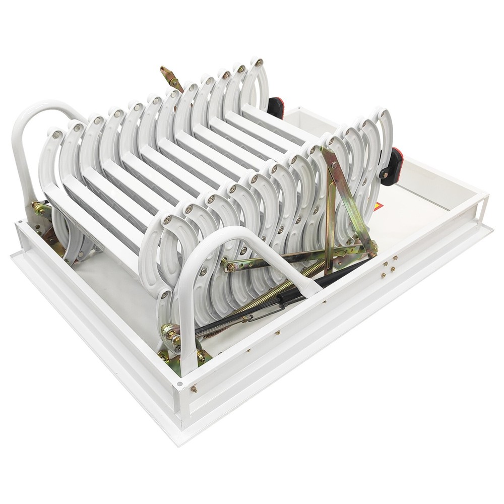 Attic Ceiling Ladder 10ft White Ceiling Mounted Pull Down Stairs 27.56''x39.37''