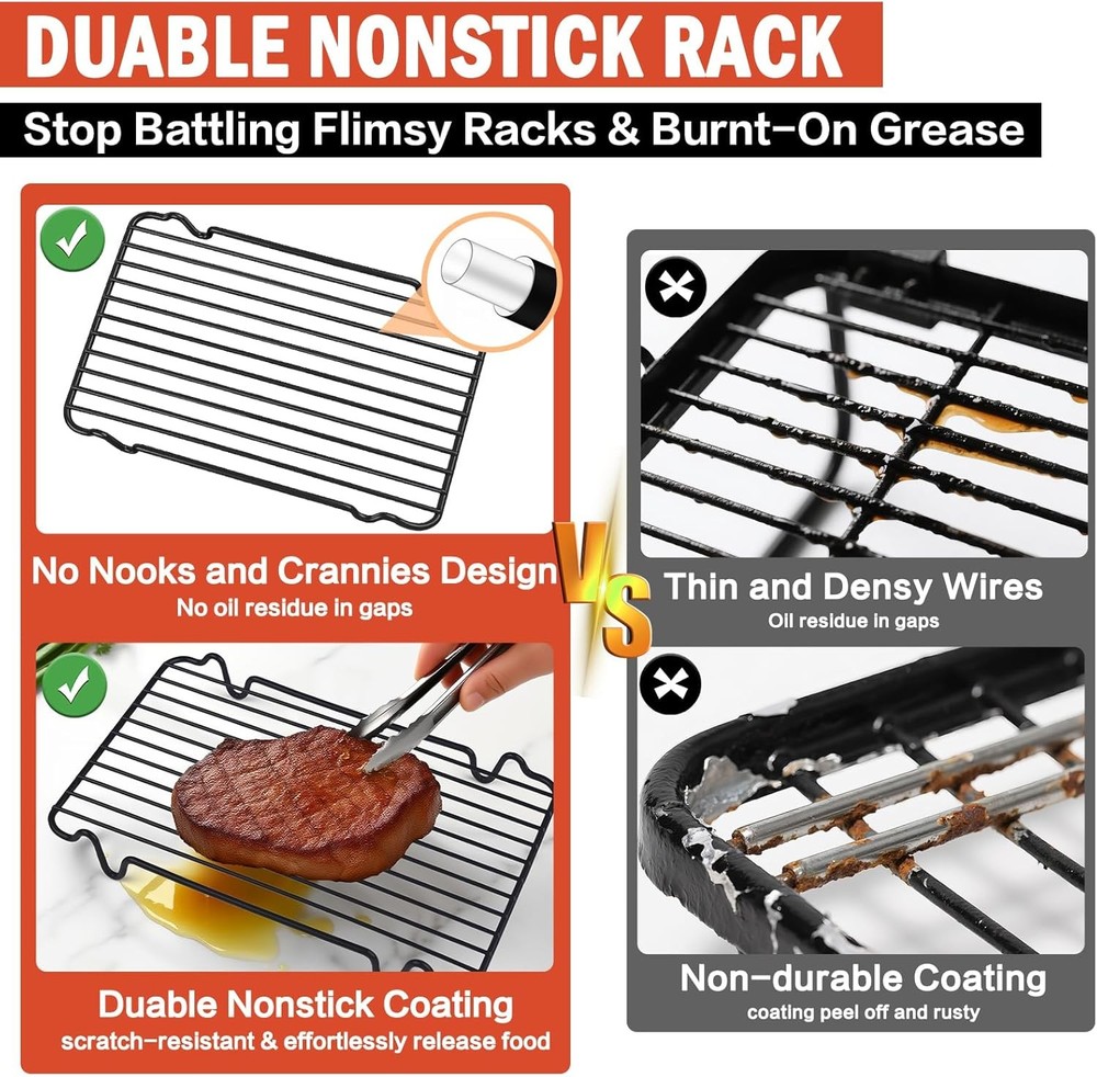 Roasting Rack Heavy Duty Turkey Rack Insert Roasting Pan Fit Oven Cooking