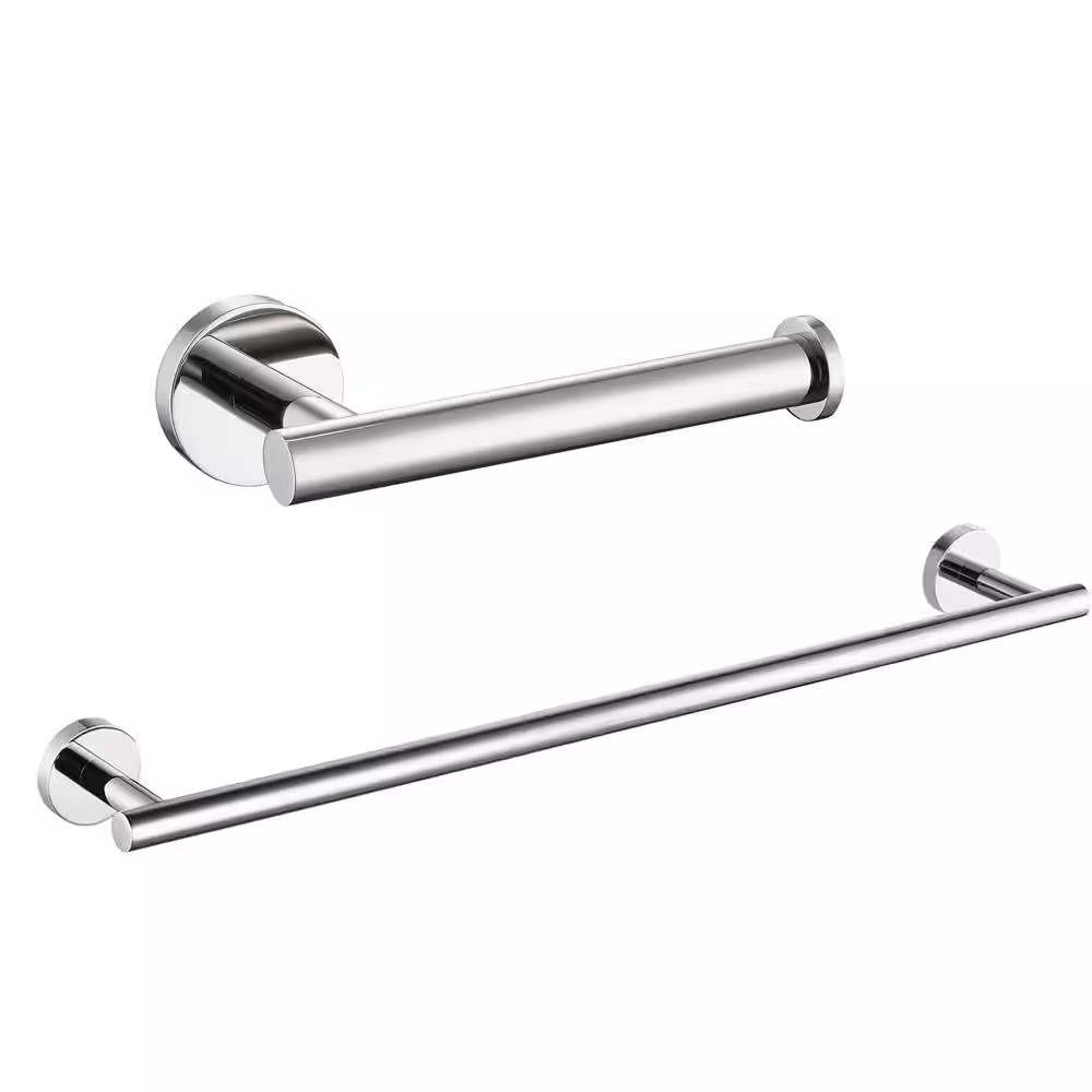 2 -Piece Bath Hardware Set with Mounting Hardware in Polished Chrome