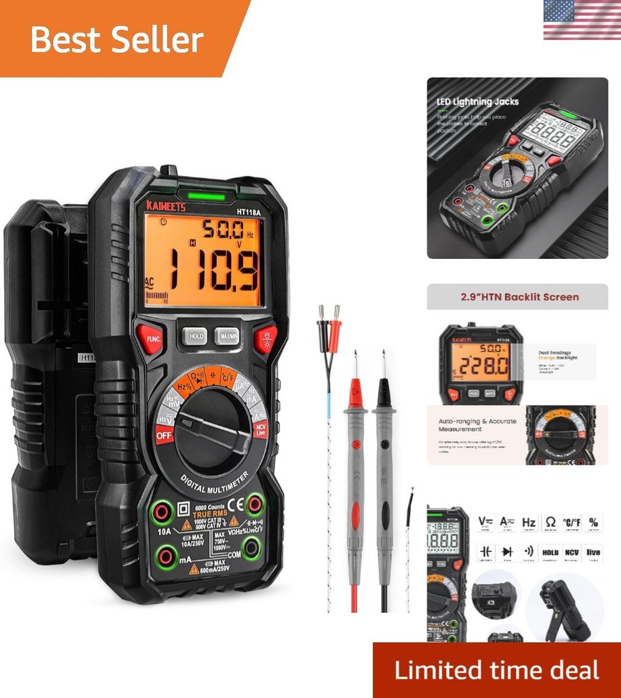 TRMS 6000 Counts Digital Multimeter with Auto-Ranging for Accurate Measurements