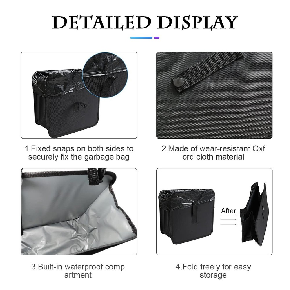 Foldable Trash Can, Hanging Waterproof Leakproof Storage Bag with Large Capac...