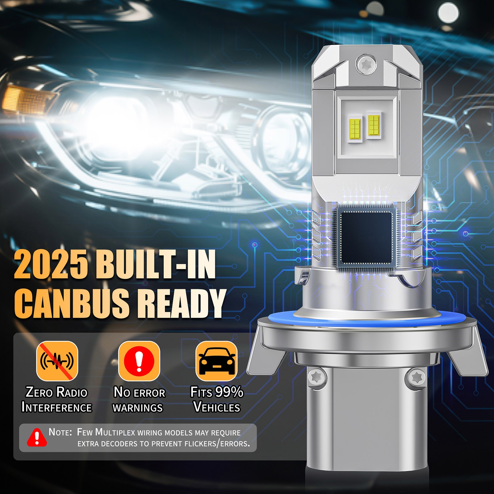 LED Headlights Combo High Low Beam 2x For Polaris Ranger 1000 Diesel Crew 2015