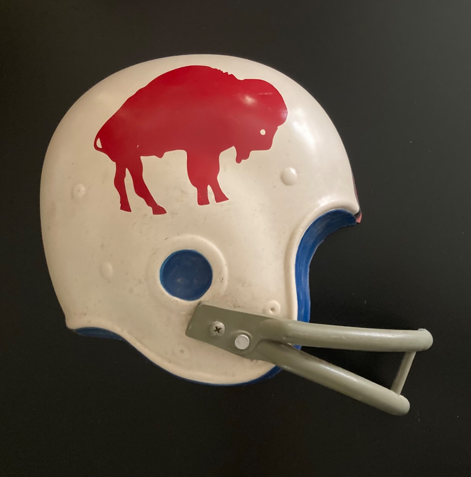 Vintage Buffalo Bills Standing Buffalo Helmet from Plastic Wall Plaque