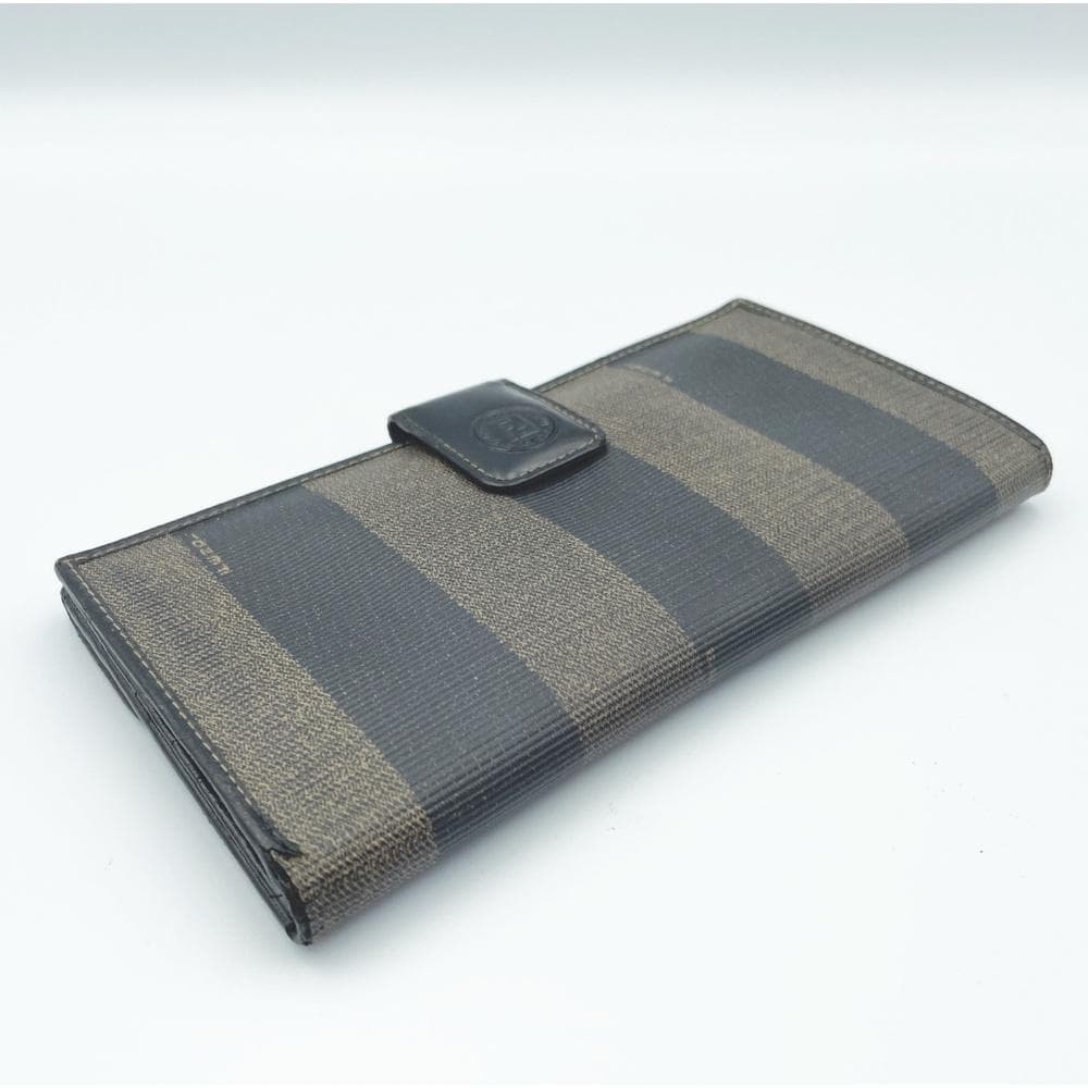 FENDI Pecan Pattern Stripe Folded Long Wallet Old