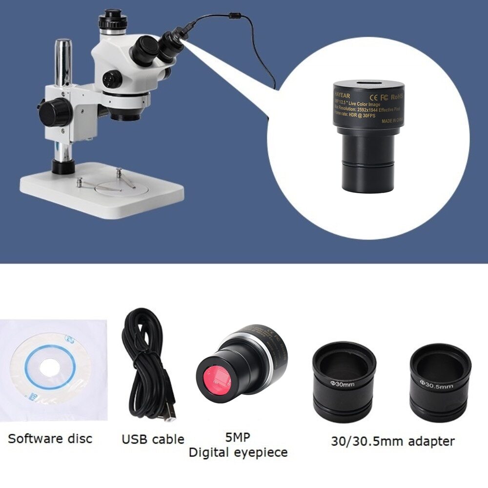 HD USB Electronic Digital Eyepiece 5MP CMOS Microscope Camera Ocular Adapter