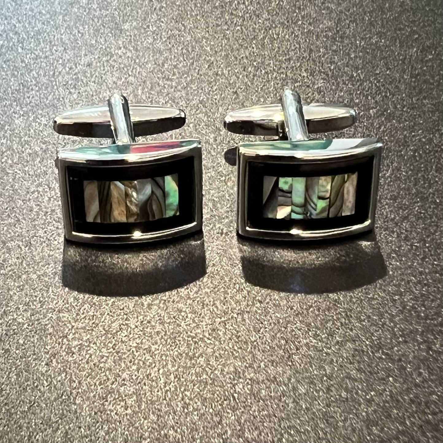 Onyx Frame Abalone Cufflinks For Men Birthday Wedding Abalone Cufflink