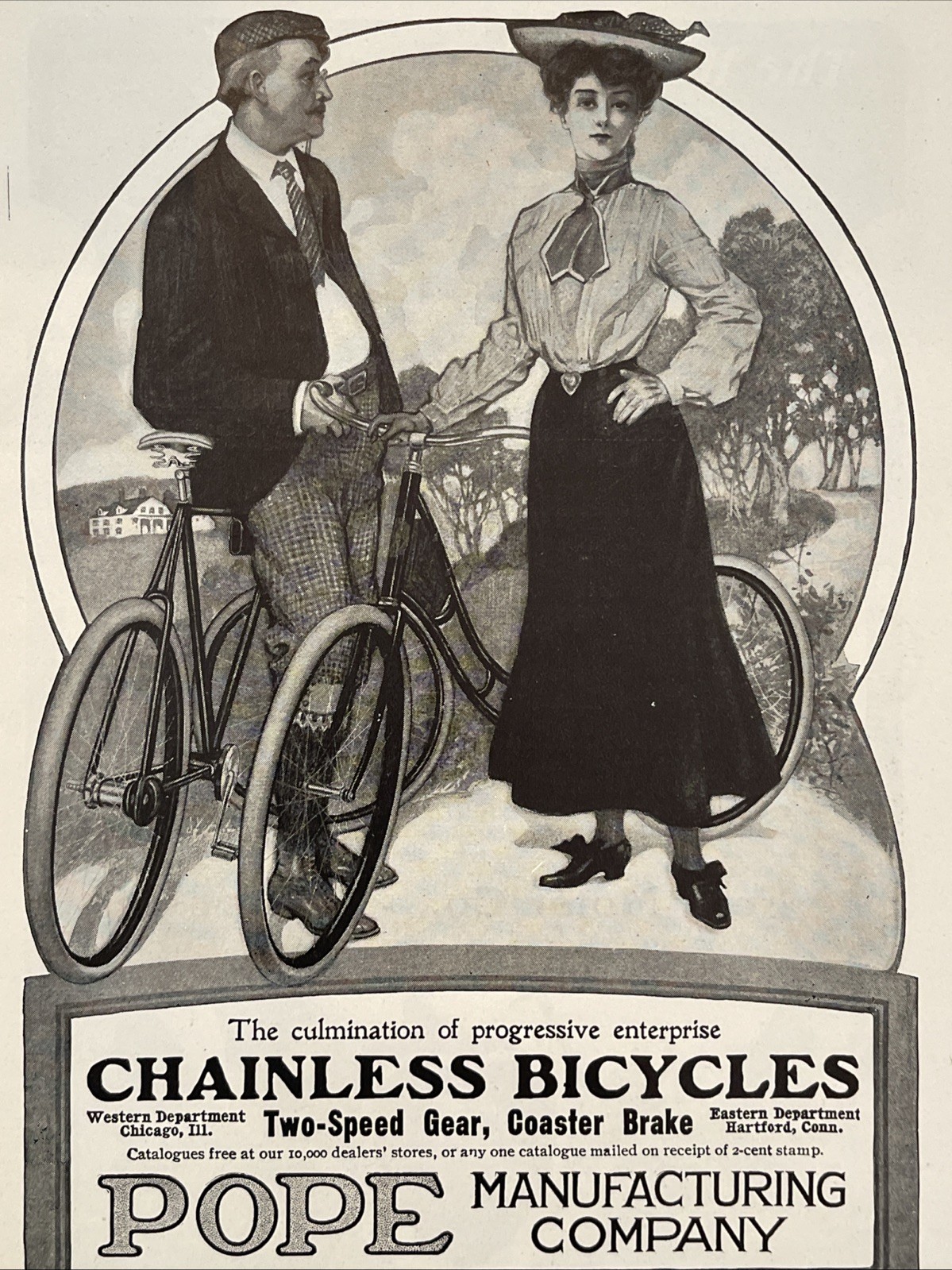 Antique Pope Manufacturing Company Bike Ad Trade Card Bicycle Tricycle Columbia