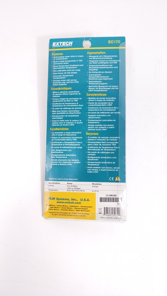 Extech EC170 Water Salinity Meter New Sealed