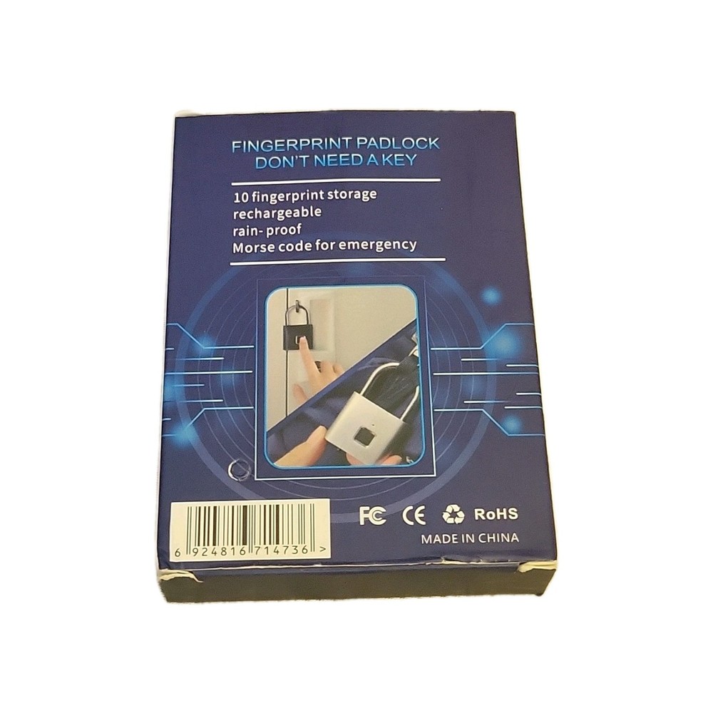 New Fingerprint Padlock, Waterproof