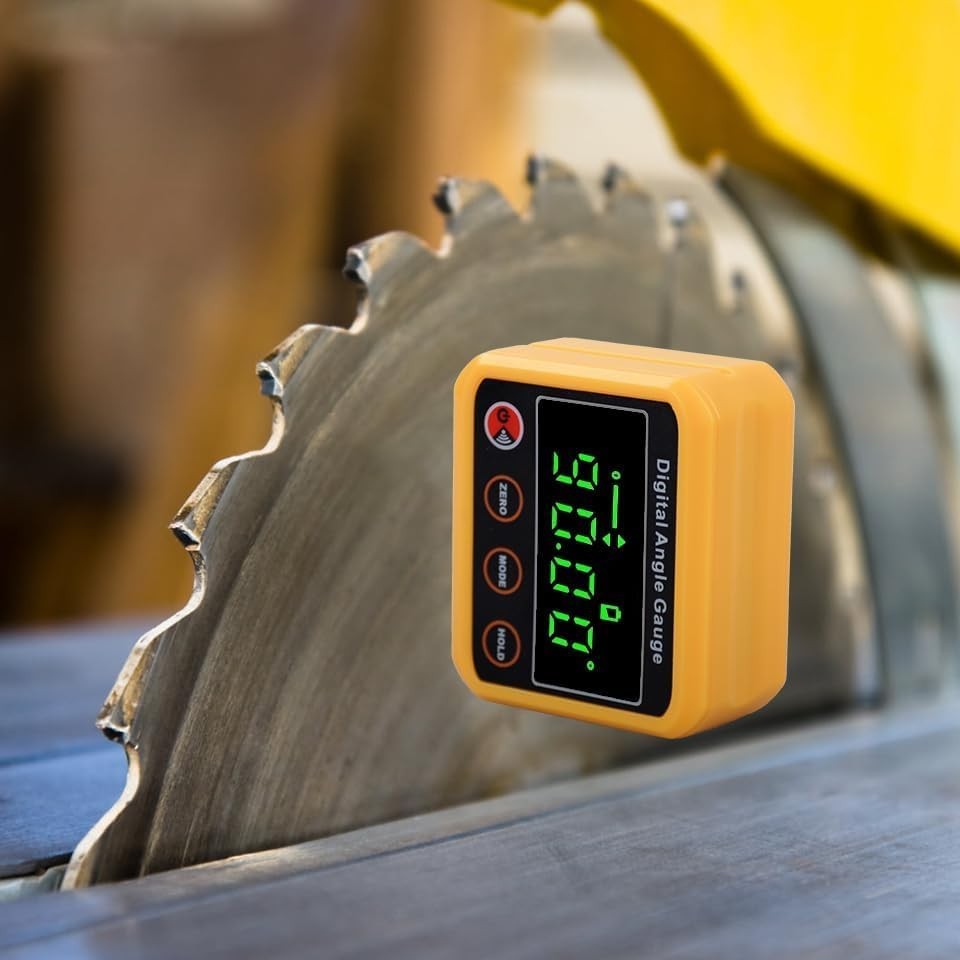 Versatile Magnetic Digital Level Gauge with Memory Functions - Yellow Protractor