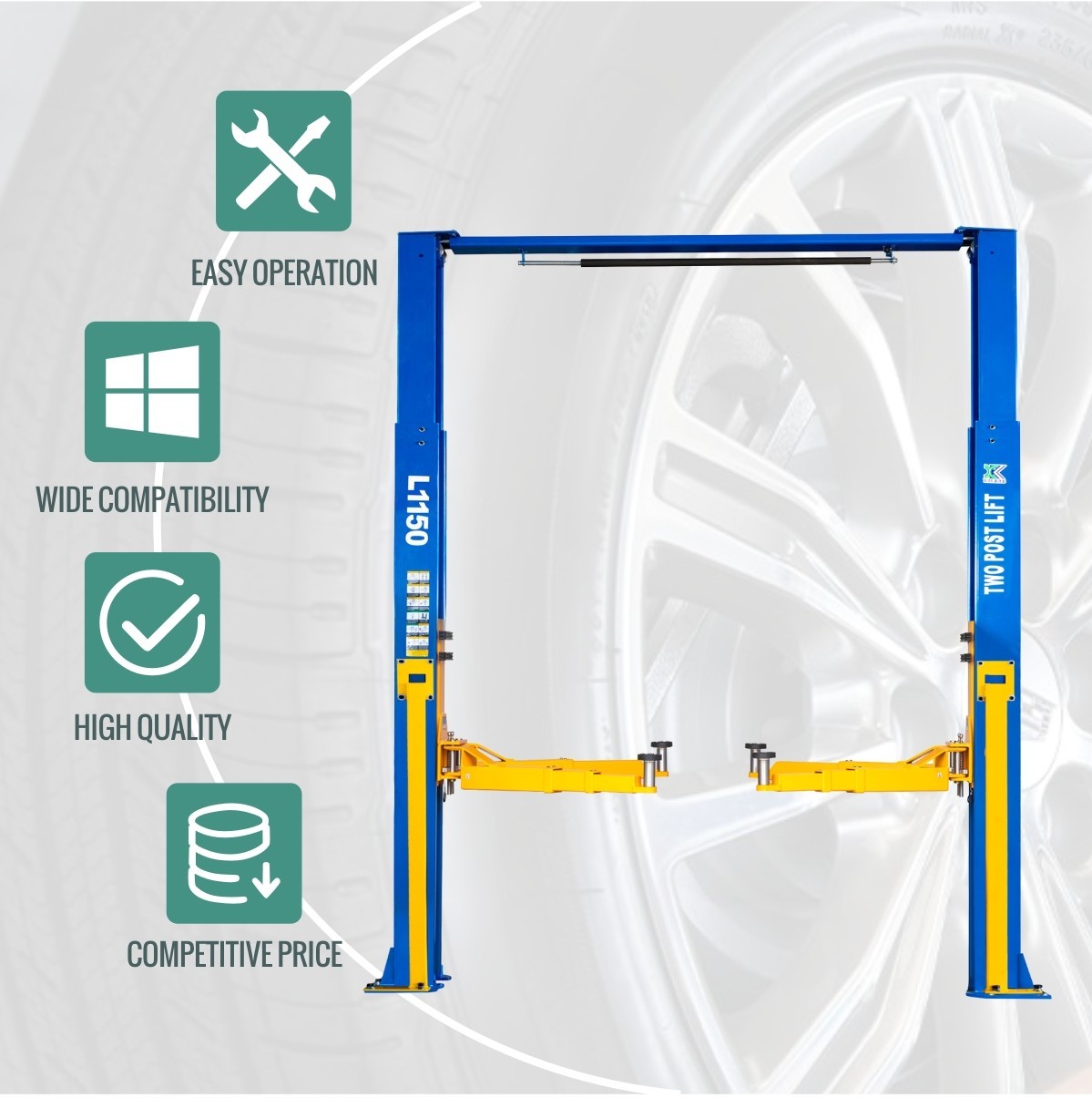 XK L1150 2 Post Lift 11500lbs 3 Stage Front Arm Auto Car Truck Hoist Lift 220v