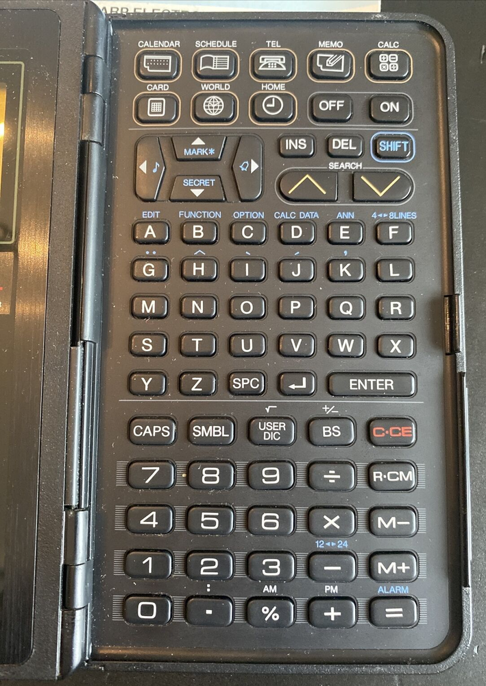 Vtg Sharp OZ-7000 Wizard Electronic Organizer Bundle- Tested Working - New Batts