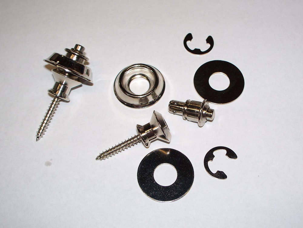 Guitar Strap Locks -- Nickel Finish