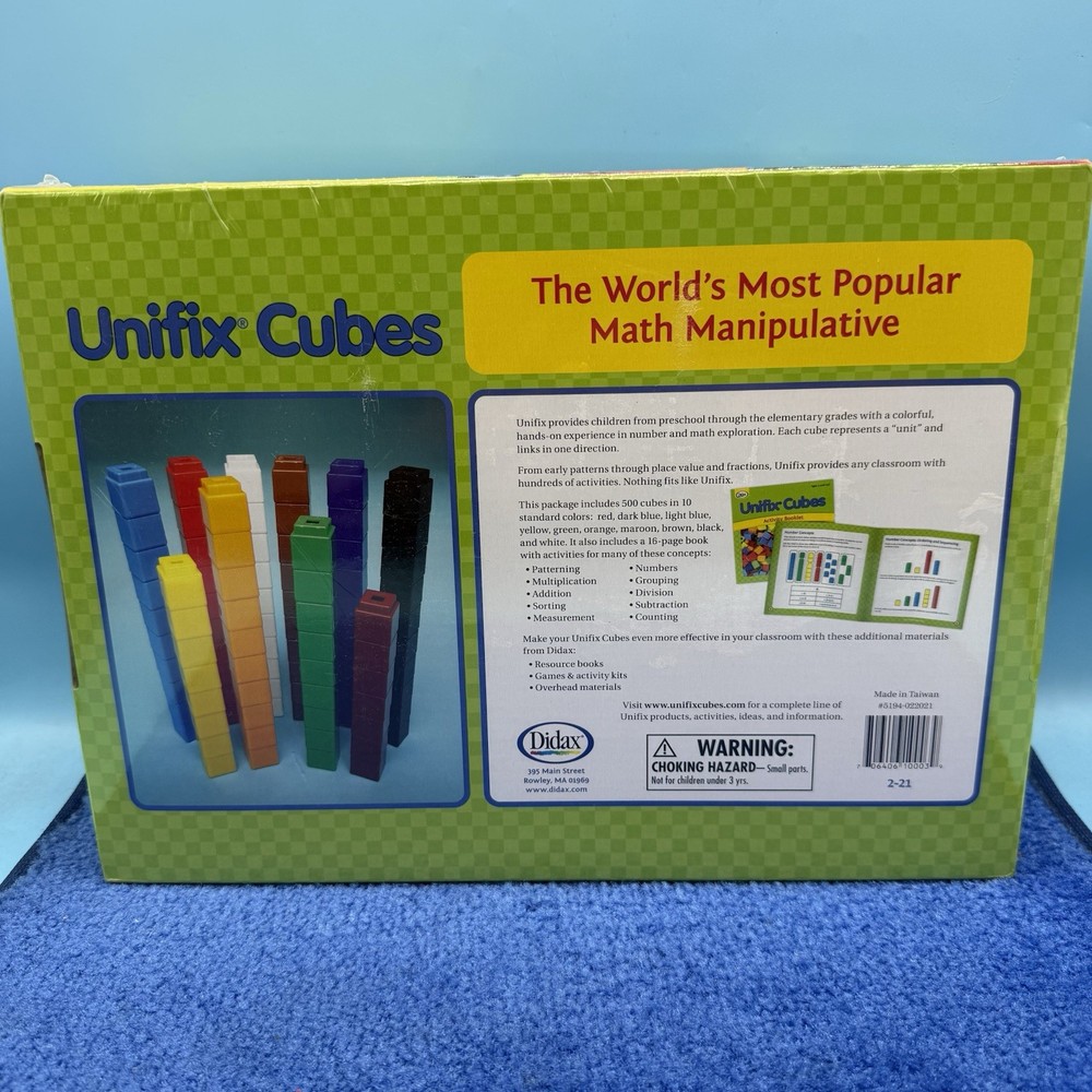 Didax Unifix Cubes 300 Interlocking Counting Cubes Activity Booklet New SEALED
