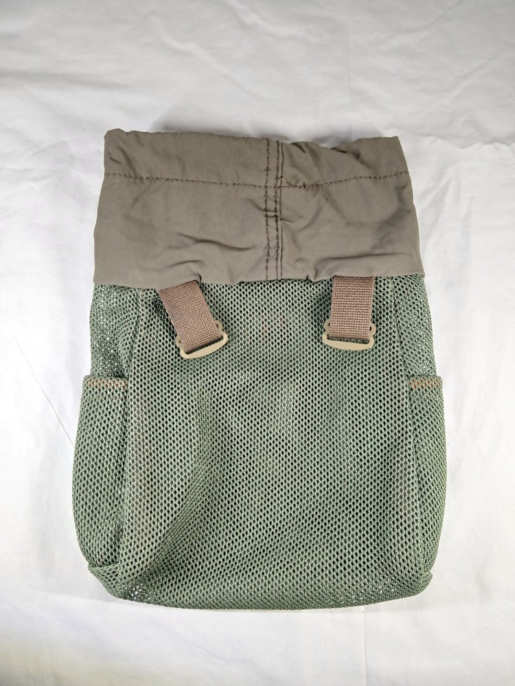 Tethrd sys hauler Pouch Drawstring Closure 3 Pockets Green Brown Logo Patch