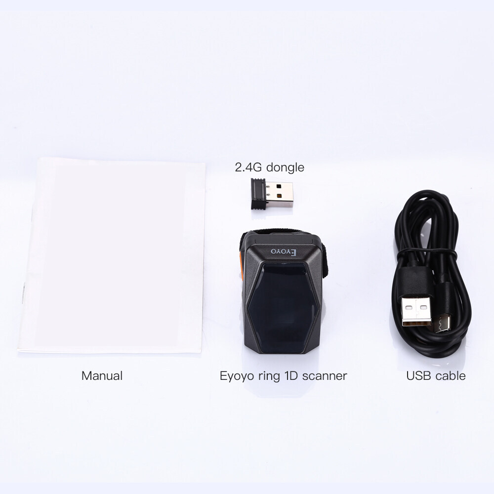 Eyoyo 1D Laser Barcode Scanner Wireless Wearable Finger Ring PC Scanner Reader
