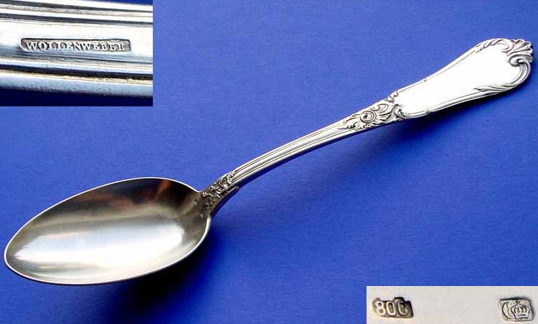Large Solid Spoon, WOLLENWEBER, 800 Silver A332