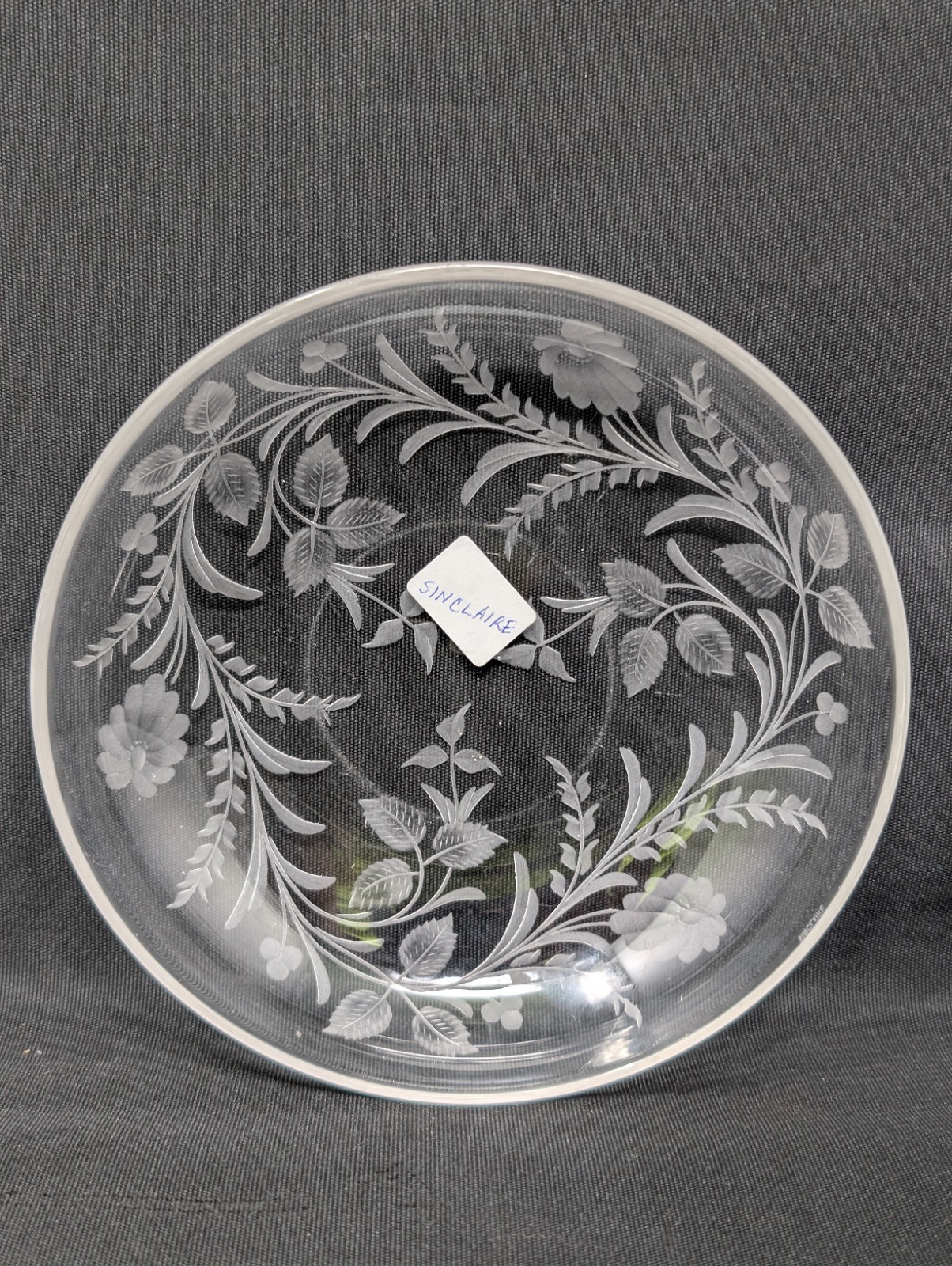 Sinclaire Intaglio Etched 6" Shallow Bowl Dish ANTIQUE American Brilliant