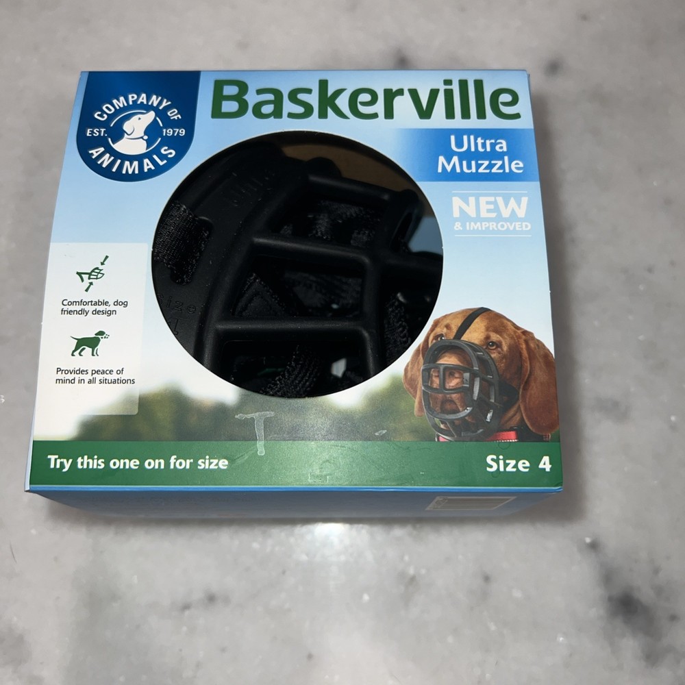 New Baskerville Ultra Muzzle  Size 4 - Adjustable & Comfortable -  Black
