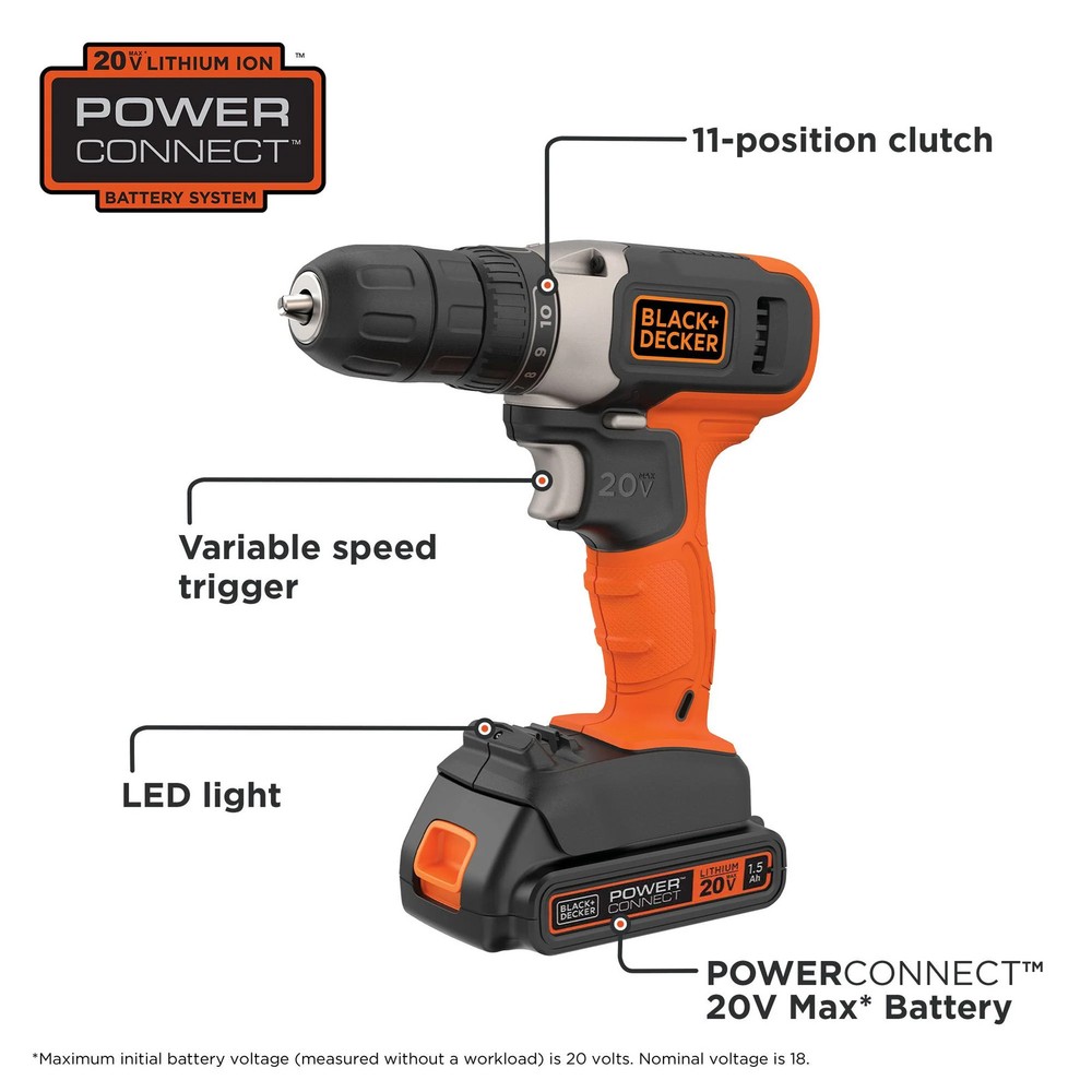 BLACK+DECKER 20V MAX* Drill And Sander Combo Kit - BD2KIT702DS