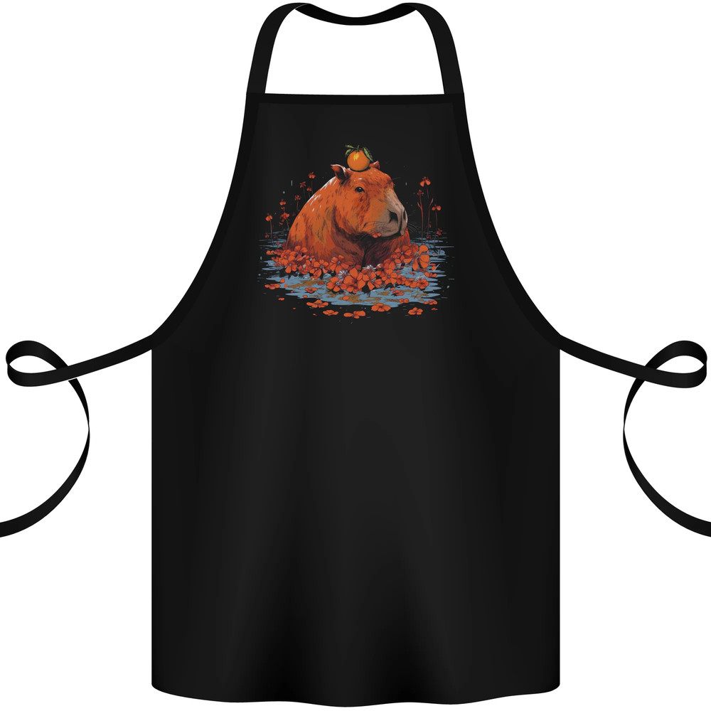 Orange Capybara Cotton Apron 100% Organic