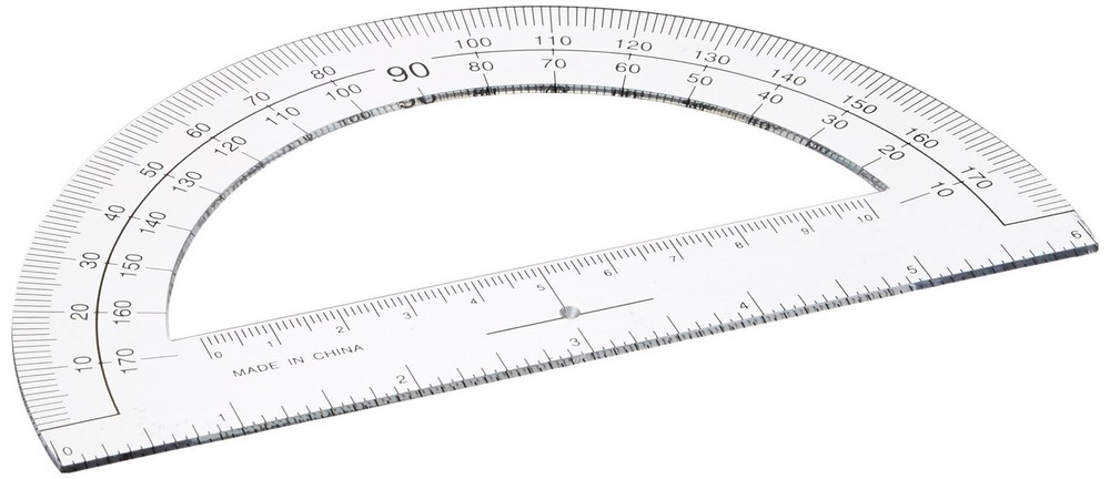 Plastic Protractor, 6Inch Long, Clear SPR01490