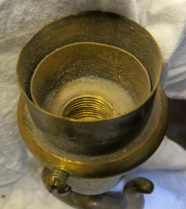 Antique Solid Brass Chandler Ceiling Hook 5" long (office)