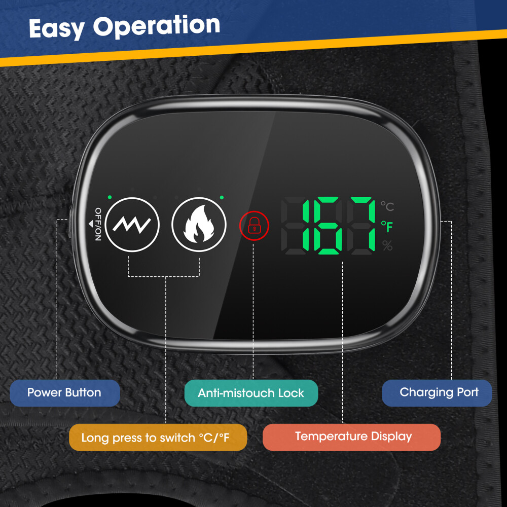 Heated Vibration Shoulder Massager Rotator Cuff Support Brace Compression Wrap