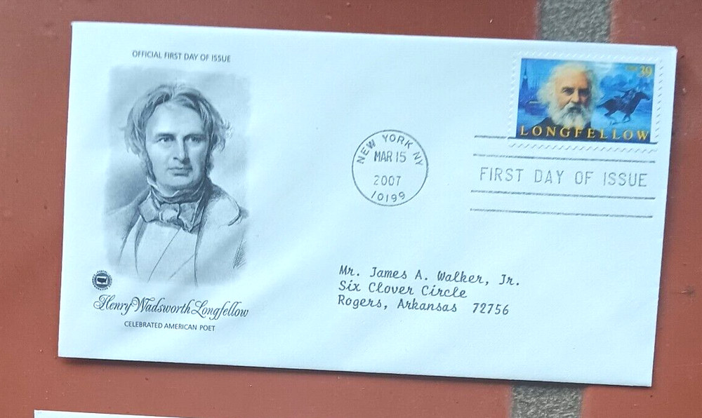 POET HENRY DAVID LONGFELLOW 2007 PCS CACHET FDC VF