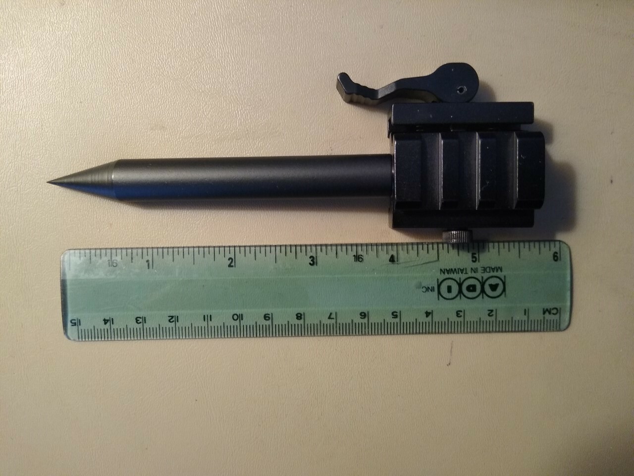 1/2"OD Steel Picatinny Rail Rifle,Shotgun,Crossbow Spike Bayonet Glass Breaker