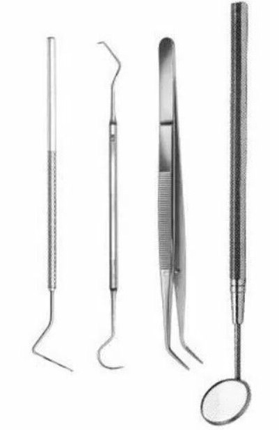 Basic Exam Setup Set of 4 Dental Instruments Probe Mirror