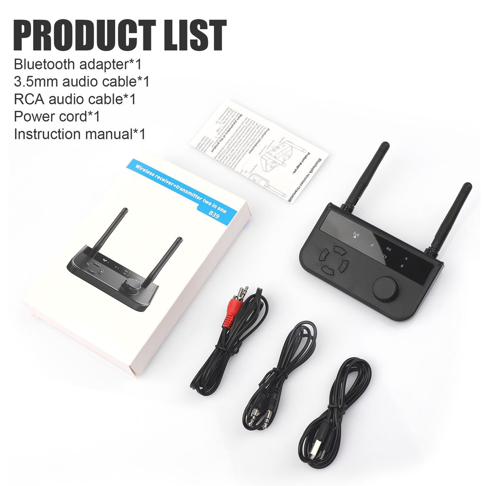 Bluetooth 5.3 Transmitter Receiver Long Range For TV Home Stereo Audio Adapter