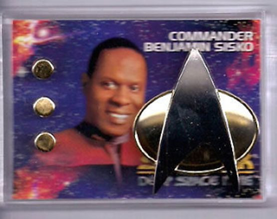 Commander Sisko Star Trek Deep Space 9 Communicator Pin & Rank Pip Set