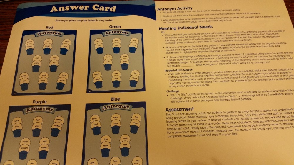 Lakeshore Antonyms Instant Learning Center DD232