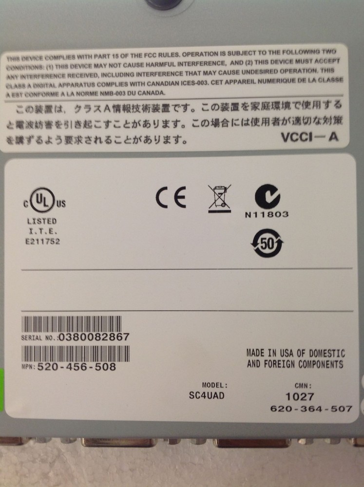 NEW Avocent Cybex SwitchView Model SC4UAD-001 Secure DVI/USB Switch