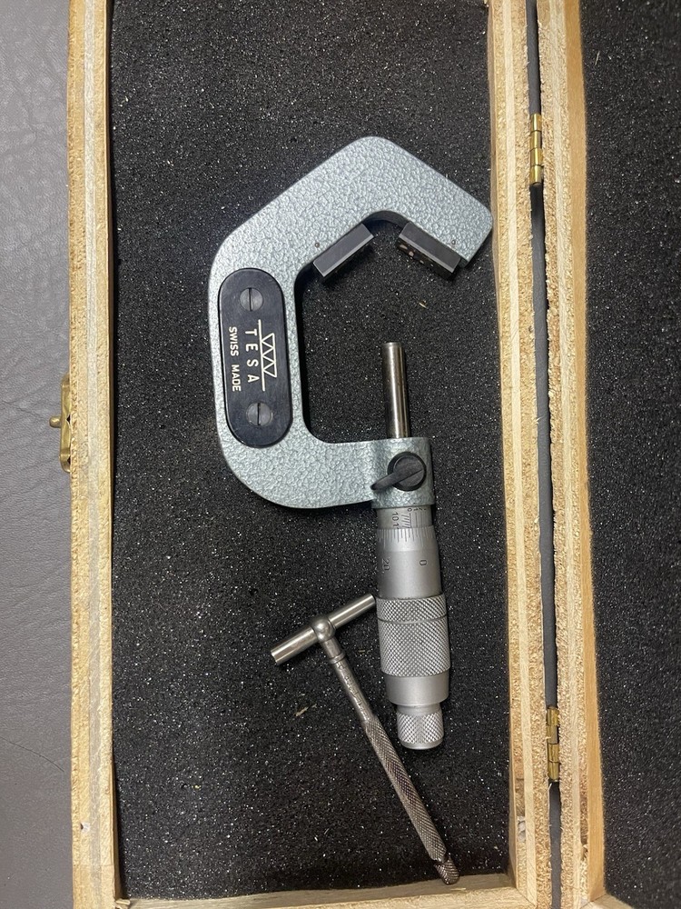 Tesa Screw Thread Micrometer Mechanical BT116BL with Case